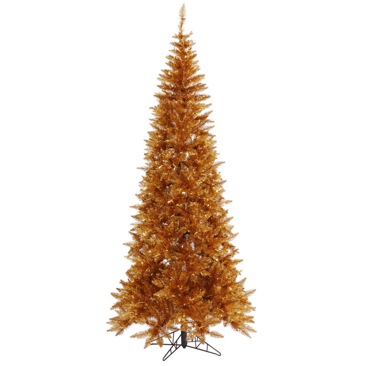 Millwood Pines 4.5' Copper Tinsel Fir Artificial Christmas Tree